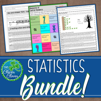 Preview of Statistics Bundle - Guided Notes, Worksheets & Scavenger Hunts!