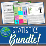 Statistics Bundle - Guided Notes, Worksheets & Scavenger Hunts!
