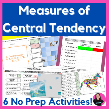 Preview of Measures of Central Tendency Activities - Mean, Median, Mode, and Range