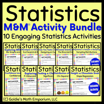 Preview of Statistics Chocolate Candy Activity Bundle