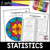 Statistics Color by Code Math Worksheets - Mean, Median, M