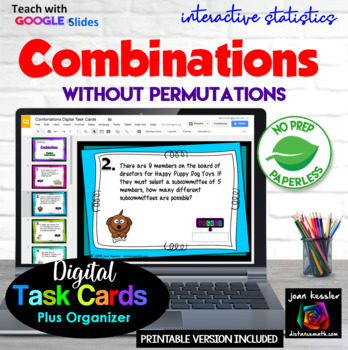 Preview of Combinations Digital Task Cards Applications plus Printable