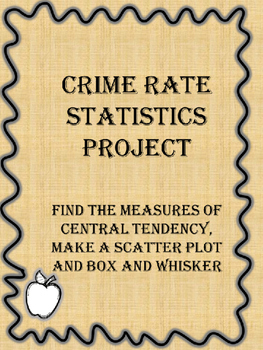 Preview of Algebra  Statistics- Crime Rate Project -Histogram, Trend Line, Box and  Whisker