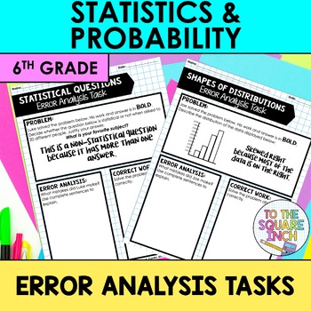 Preview of Statistics and Probability Error Analysis | 6th Grade Math | MMMR | IQR