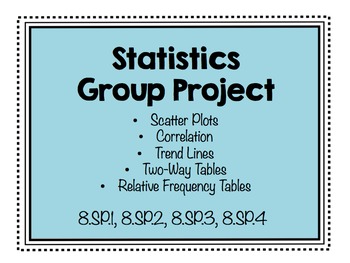 Preview of Statistics Group Project (8.SP.1, 8.SP.2, 8.SP.3, 8.SP.4)