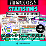 Statistics Guided Notes | 7th Grade CCSS | Random Sampling