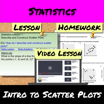 Preview of Statistics-Lesson 1-Intoduction to Scatter Plots