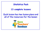 Statistics Lessons Bundle / Pack (13 Lessons for 1st to 2n