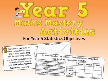 Preview of Statistics Mastery Activities – Year 5