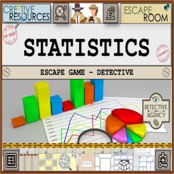 Preview of Statistics Math Escape Room (Team Building & Problem Solving in Math)