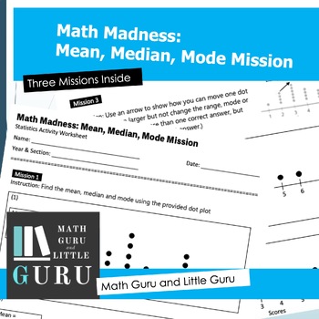 Preview of Statistics Math Madness: Mean, Median and Mode Worksheet