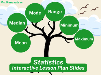 Preview of Mean, Median, Mode, Range, Minimum, Maximum: Lesson Plan PPT