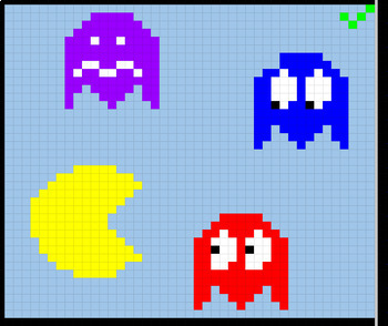 pacman pixel art grid