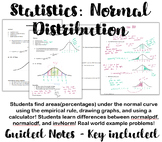 Statistics: Normal Distribution (normalcdf, invNorm, appli