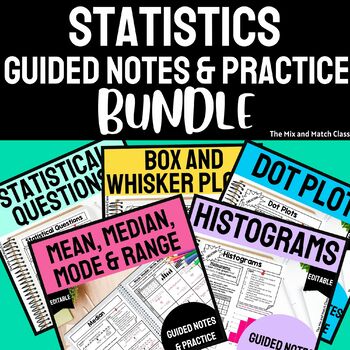 Preview of Statistics Notes Bundle EDITABLE
