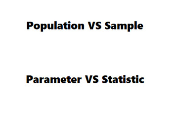 Preview of Statistics - Population VS Sample, Parameter VS Statistic (Lesson and Worksheet)