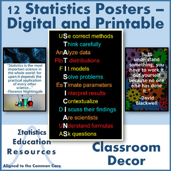 Preview of Statistics Posters – Digital and Printable, Statistics Quotes and More!