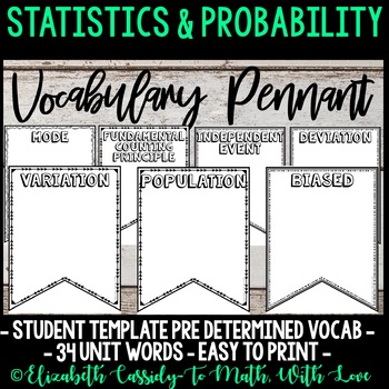 Seventh Grade Statistics and Probability Unit Word Wall