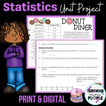 Preview of Statistics Project | 6th Grade Math Activity | Editable