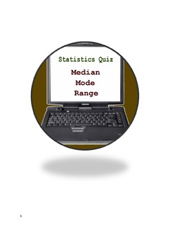 Preview of Statistics Quiz - Median, Mode and Range operations