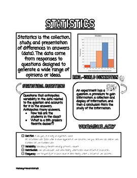 Preview of Statistics Reference Sheet (Bilingual)