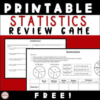 Preview of Statistics Review Activity FREEBIE| Mean Median Mode Variance Standard Deviation