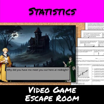 Preview of Statistics - Scatter Plot and Frequency Table Mansion Escape