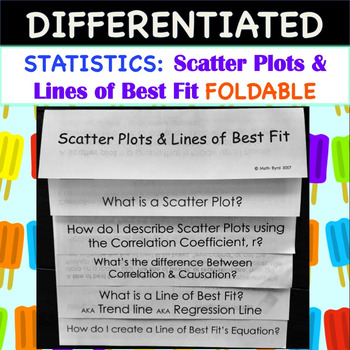 Preview of Statistics:Scatter Plots and Lines of Best Fit FOLDABLE