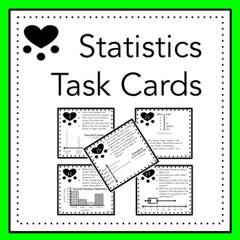 Preview of Statistics Task Cards (Digital/PDF)