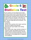 Statistics Test - Grade 6 - Common Core - Assessment