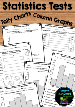 Preview of Statistics Tests - Differentiated - Tally Charts and Column Graphs