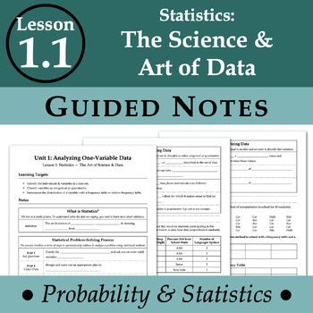 Preview of Statistics: The Science & Art of Data (ProbStat - Lesson 1.1)