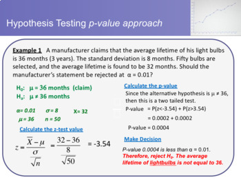 Preview of Statistics Topic Nine - Hypothesis Testing with two samples