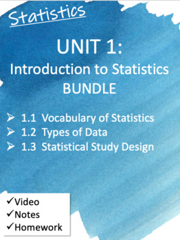 Preview of Statistics Unit 1:  Introduction to Statistics