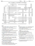 Statistics Unit 1 Vocabulary Crossword Puzzle
