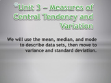 Statistics Unit 3 Bundle - Central Tendency and Variation 