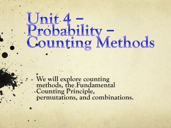 Preview of Statistics Unit 4 Bundle - Probability Counting Methods Curriculum (10 days)