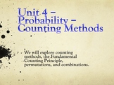Statistics Unit 4 Bundle - Probability Counting Methods Cu