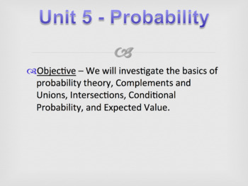 Preview of Statistics Unit 5 Bundle - Probability Curriculum (15 days)