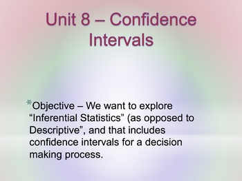Preview of Statistics Unit 8 Bundle - Confidence Intervals (19 days)