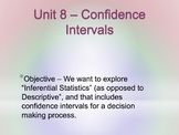 Statistics Unit 8 Bundle - Confidence Intervals (19 days)