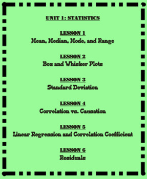 Preview of Unit 1-Statistics (Math 1)