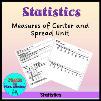 Preview of Statistics Unit: Measures of Center and Spread (Full Year)