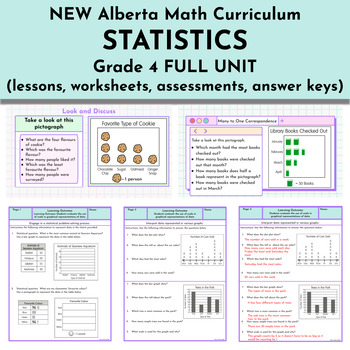 Preview of Statistics Unit - NEW Alberta Math Curriculum Grade 4