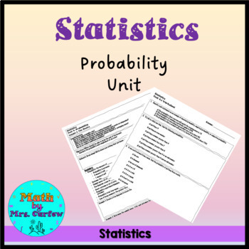Preview of Statistics Unit: Probability (Full Year)