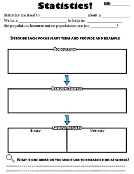 Preview of Statistics Vocabulary!