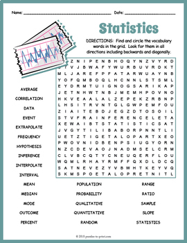 statistics word search puzzle worksheet activity by puzzles to print