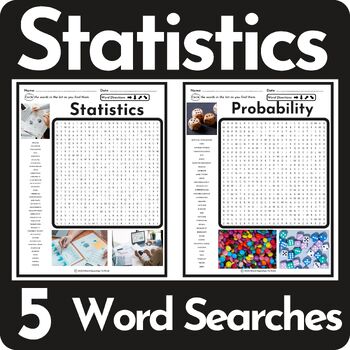 Preview of Statistics Word Search Puzzle BUNDLE