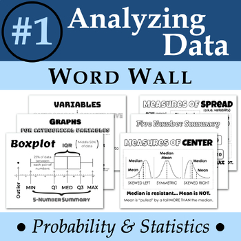 Preview of Statistics Word Wall #1: Analyzing Data
