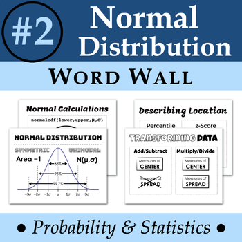 Preview of Statistics Word Wall #2: The Normal Distribution